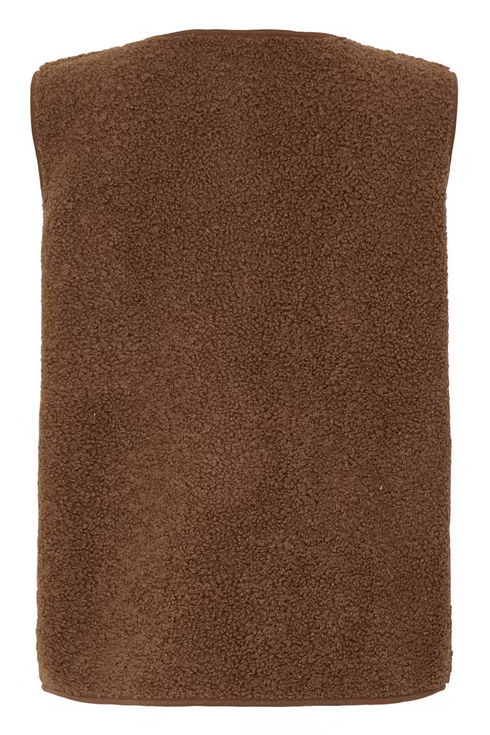 Fransa Womens Gwynne Teddy Vest Waistcoat 20618104 - Rain Drum Brown