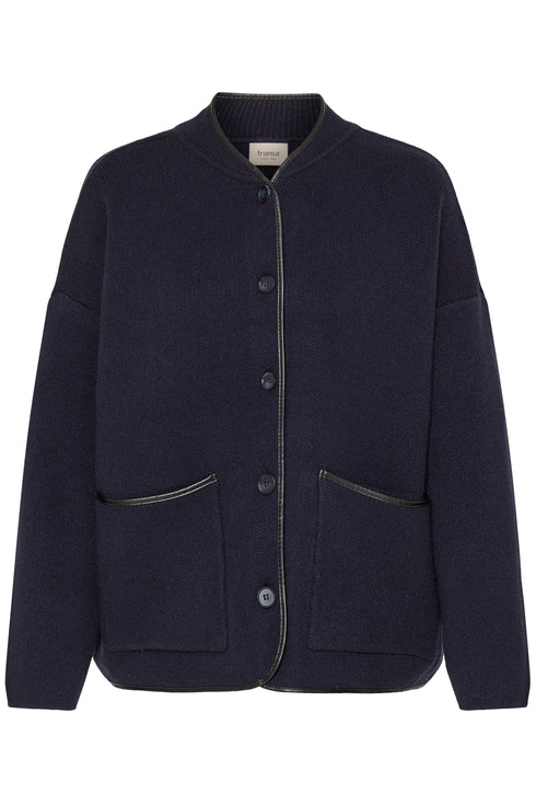 Fransa Womens Gia Button-Up Knit Cardigan 20618109 - Salute Blue
