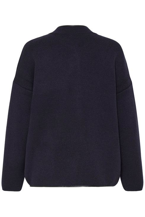 Fransa Womens Gia Button-Up Knit Cardigan 20618109 - Salute Blue