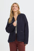 Fransa Womens Gia Button-Up Knit Cardigan 20618109 - Salute Blue
