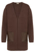 Fransa Womens Gia Long Knit Cardigan 20618110 - Rain Drum Brown