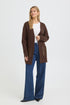 Fransa Womens Gia Long Knit Cardigan 20618110 - Rain Drum Brown