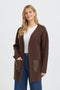 Fransa Womens Gia Long Knit Cardigan 20618110 - Rain Drum Brown
