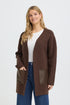 Fransa Womens Gia Long Knit Cardigan 20618110 - Rain Drum Brown