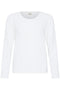 Fransa Womens Clea Round Neck Long Sleeve Top 20618125 WH - White