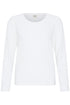 Fransa Womens Clea Round Neck Long Sleeve Top 20618125 WH - White