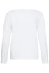 Fransa Womens Clea Round Neck Long Sleeve Top 20618125 WH - White