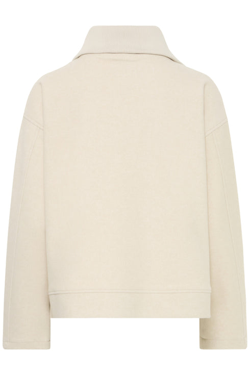 Fransa Joa 3/4 Zip Pullover 20618146 - Oatmeal Melange