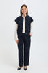 Fransa Womens Salomi Corduroy Bomber Waistcoat 20618195 - Salute / Blue
