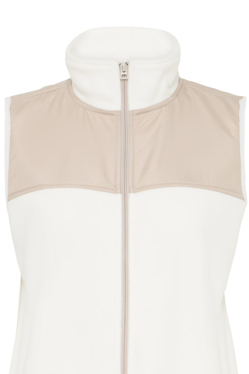 Fransa Womens Flea Zip Waistcoat Gilet 20618216 - Whisper White