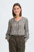 Fransa Womens Gladis V-Neck Long Sleeve Blouse 20618218 - Entangles Fir Green