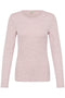 Fransa Womens Javina Round Neck Long Sleeve Top 20618239 - Silver Pink Melange