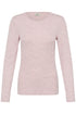 Fransa Womens Javina Round Neck Long Sleeve Top 20618239 - Silver Pink Melange