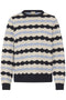 Fransa Womens Katja Knitted Round Neck Jumper 20618272 - Salute Stripes