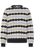 Fransa Womens Katja Knitted Round Neck Jumper 20618272 - Salute Stripes