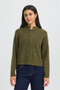 Fransa FQSANNY Stand Collar Wool Blend Knit Cardigan 20618298 - Fir Green Melange