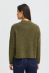 Fransa FQSANNY Stand Collar Wool Blend Knit Cardigan 20618298 - Fir Green Melange