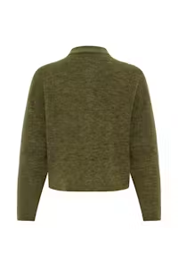 Fransa FQSANNY Stand Collar Wool Blend Knit Cardigan 20618298 - Fir Green Melange