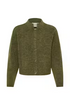 Fransa FQSANNY Stand Collar Wool Blend Knit Cardigan 20618298 - Fir Green Melange