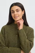 Fransa FQSANNY Stand Collar Wool Blend Knit Cardigan 20618298 - Fir Green Melange