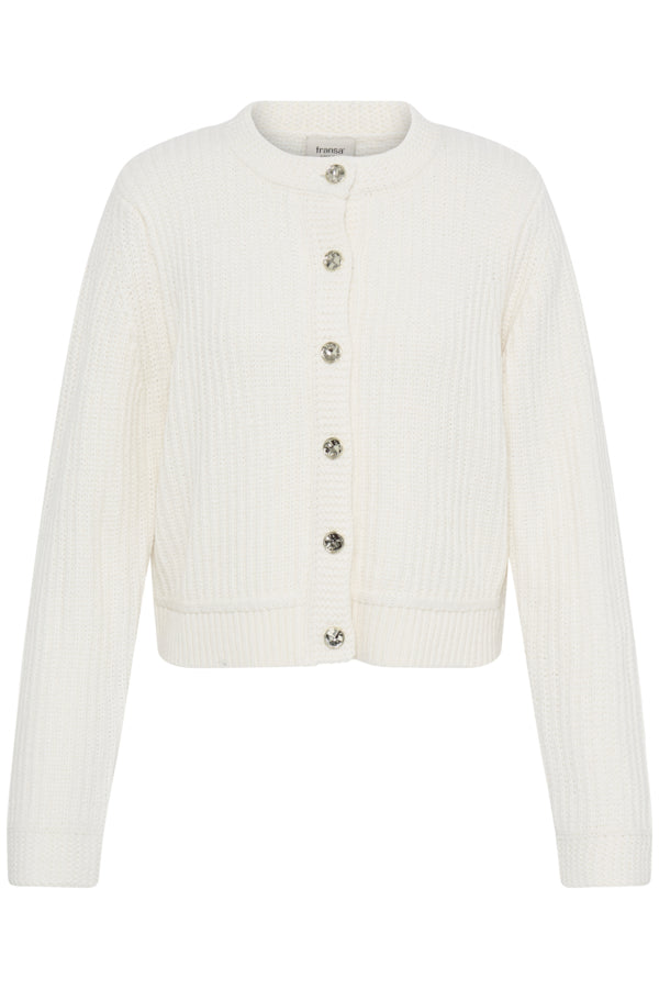 Fransa Womens Chavelly Button-Up Knit Cardigan 20618300 - Whisper White