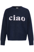 Fransa Womens Florence Knitted Pullover 20618303 - Salute Text / Blue