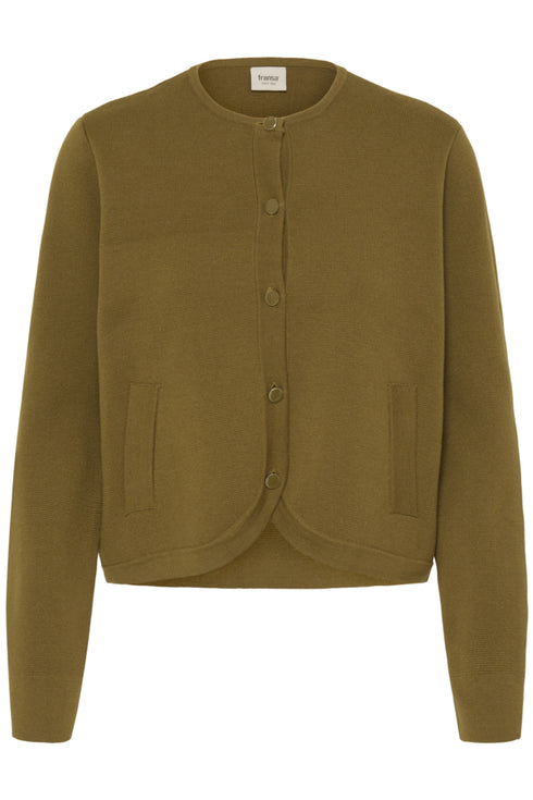 Fransa Womens Ita Button-Up Knit Cardigan 20618326 - Fir Green