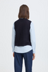 Fransa Womens Chavelly Textured Knit Waistcoat 20618337 - Dark Navy Blue