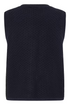 Fransa Womens Chavelly Textured Knit Waistcoat 20618337 - Dark Navy Blue