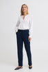 Fransa Dark Peacoat Straight Leg FRBLAZER Trousers 20618364