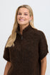 Fransa Womens Naelle Short Sleeve Knit Waistcoat 20618413 - Hot Fudge Melange