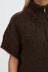 Fransa Womens Naelle Short Sleeve Knit Waistcoat 20618413 - Hot Fudge Melange