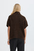 Fransa Womens Naelle Short Sleeve Knit Waistcoat 20618413 - Hot Fudge Melange