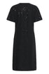 Fransa Zolana Short Sleeve Sequin Front Ruched Dress 20618467 MET - Meteorite Black