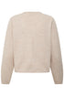 Fransa Relly Openwork Knit V-Neck Pearl Button Cardigan 20618472 OAT - Oatmeal Melange