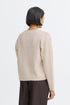 Fransa Relly Openwork Knit V-Neck Pearl Button Cardigan 20618472 OAT - Oatmeal Melange