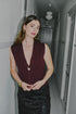 Fransa Sally Sleeveless V-Neck Knitted Waistcoat 20618485 PRT - Port Royale Red