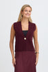 Fransa Sally Sleeveless V-Neck Knitted Waistcoat 20618485 PRT - Port Royale Red