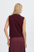 Fransa Sally Sleeveless V-Neck Knitted Waistcoat 20618485 PRT - Port Royale Red