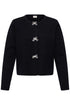 Fransa Sally Bow Clasp Detail Cropped Cardigan 20618487 MET - Meteorite Black