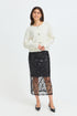 Fransa Sally Bow Clasp Detail Cropped Cardigan 20618487 WW - Whisper White
