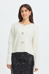 Fransa Sally Bow Clasp Detail Cropped Cardigan 20618487 WW - Whisper White