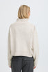 Fransa Gigi Argyle Pattern Polo Neck Jumper 20618488 OAT - Oatmeal Melange Beige
