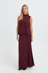 Fransa Junia High Waisted A-Line Maxi Skirt 20618534 PRT - Port Royale Burgundy