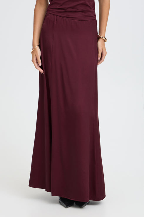 Fransa Junia High Waisted A-Line Maxi Skirt 20618534 PRT - Port Royale Burgundy