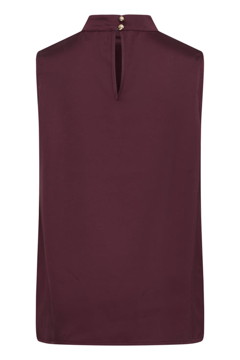 Fransa Junia High Neck Fluid Sleeveless Top 20618546 PRT - Port Royale Burgundy