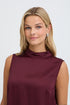 Fransa Junia High Neck Fluid Sleeveless Top 20618546 PRT - Port Royale Burgundy