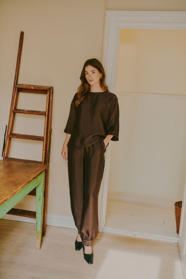 Fransa Kimmy Cuffed Ankle Trousers 20618610 MOL - Mole Brown