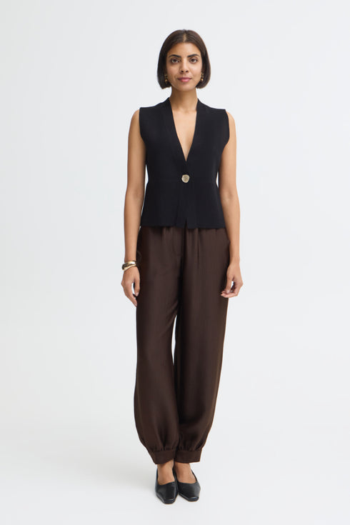 Fransa Kimmy Cuffed Ankle Trousers 20618610 MOL - Mole Brown