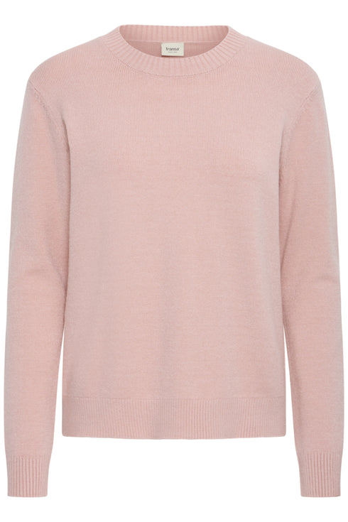 Fransa Addy Classic Round Neck Long Sleeve Knit Jumper 20618611 PE - Peachskin Pink